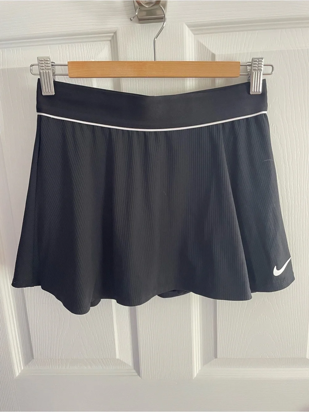 Nike Women's Black Athletic Skirt with White Piping Small